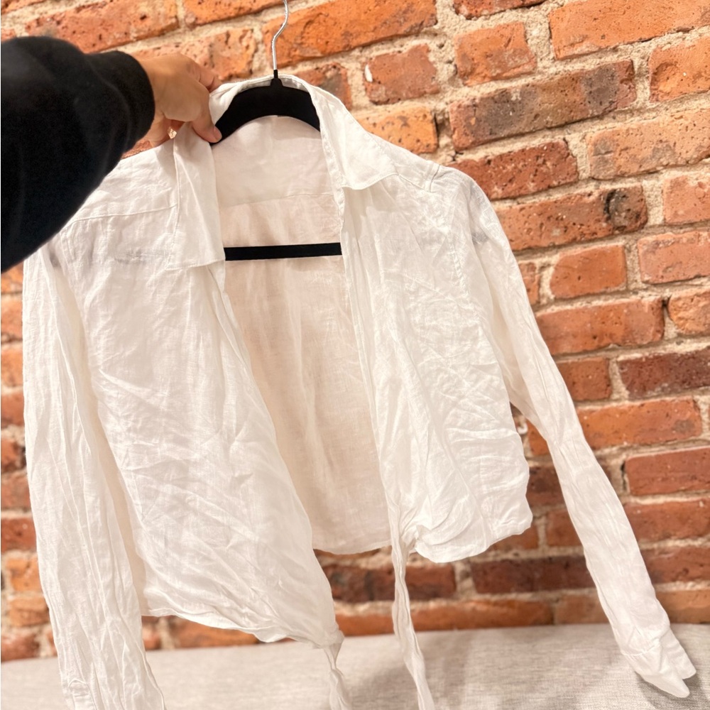 Babaton Cream Linen Blouse